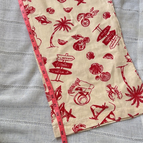 Wild Fable Red Seashell Pull-On Linen Drawstring pants. - Picture 11 of 12